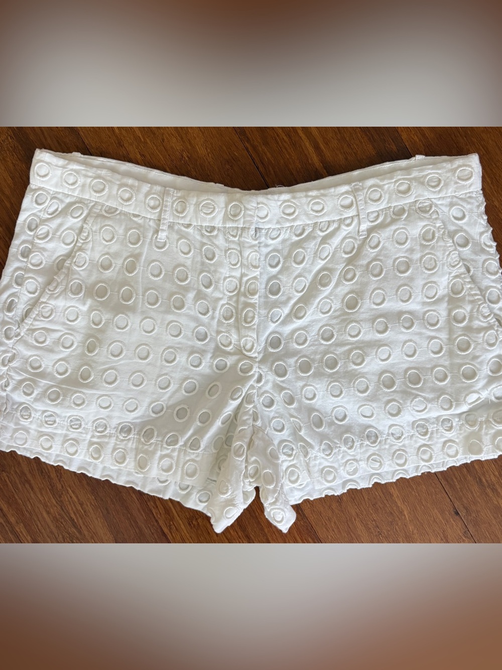 Gap Shorts White Eyelet Broderie Anglai City Short 3” Inseam Mid Rise Cotton 6